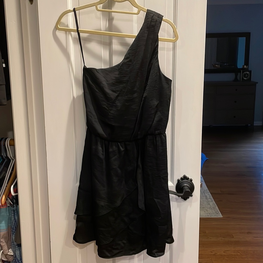 BCBGeneration Black One Shoulder Dress